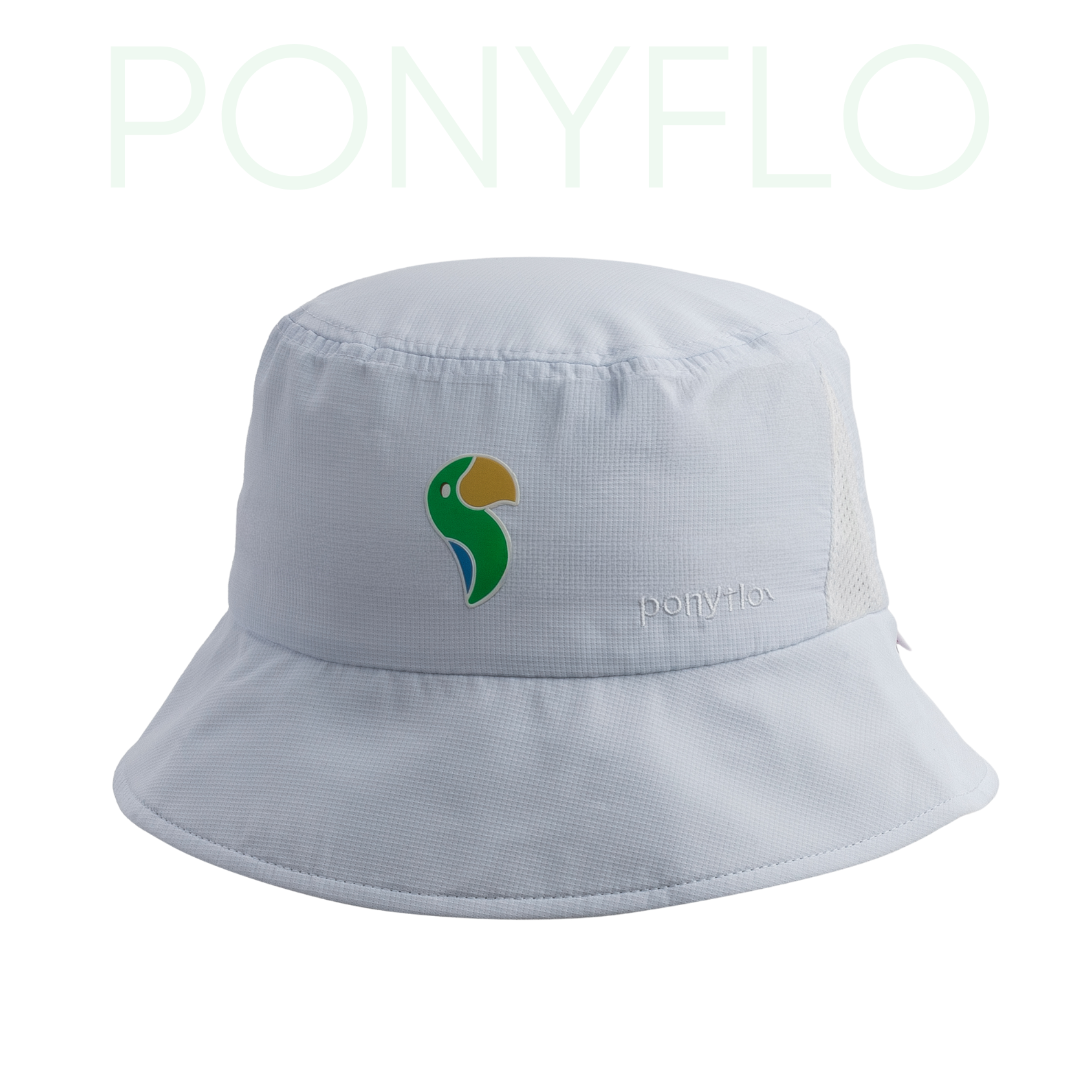 WHITE BUCKET HAT PONYFLO